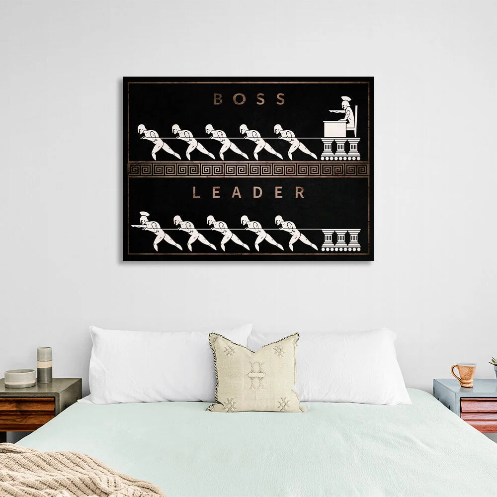 Boss Leader Motivierender Kunstdruck auf Leinwand