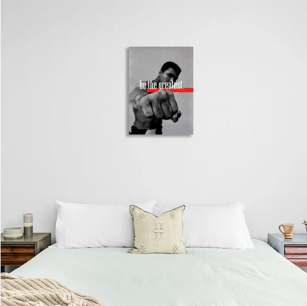 Boxer Muhammad Ali sei der Beste – motivierender Kunstdruck auf Leinwand