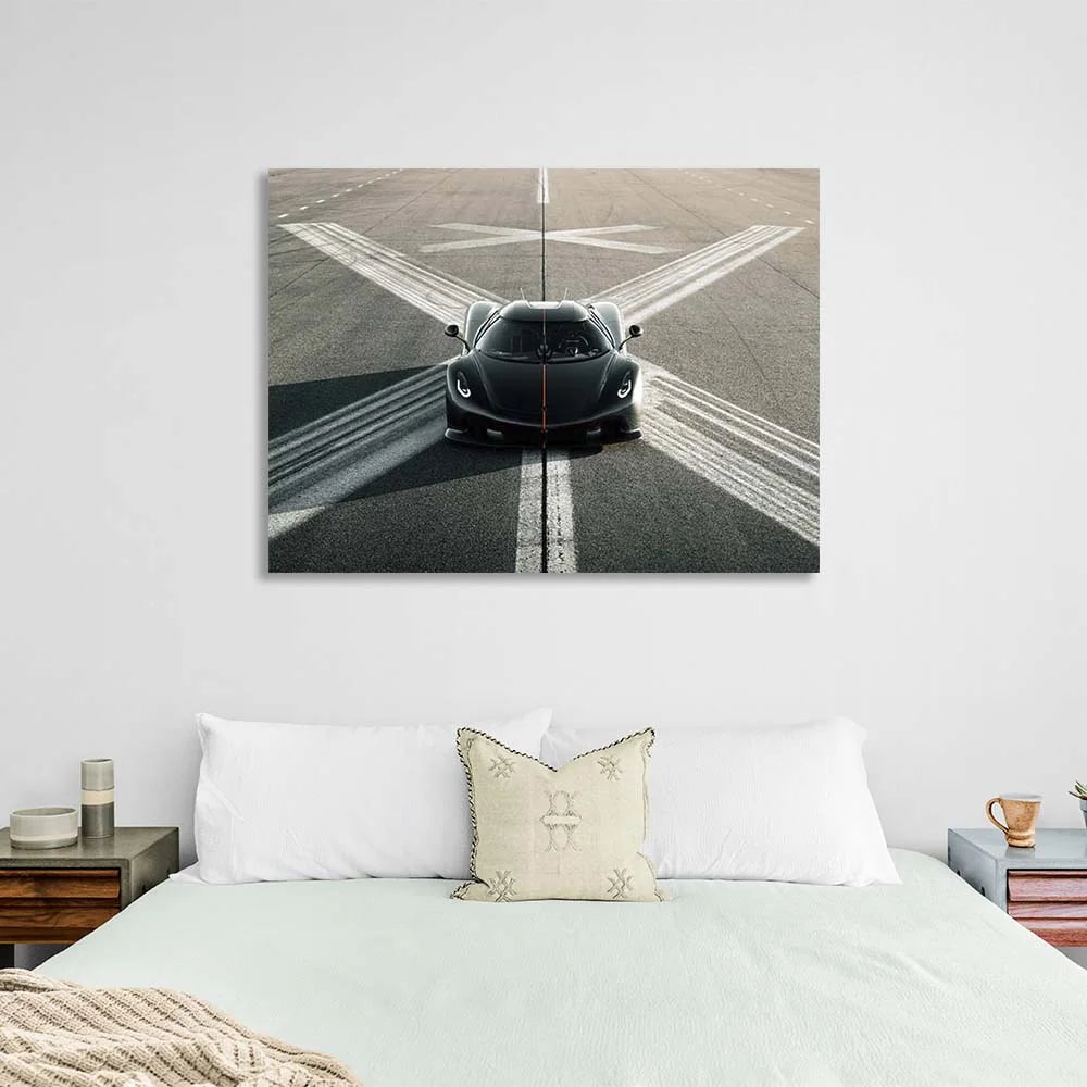 Leinwandbild, Wandbild, Auto, Koenigsegg Jesko, Absolut Schwarz