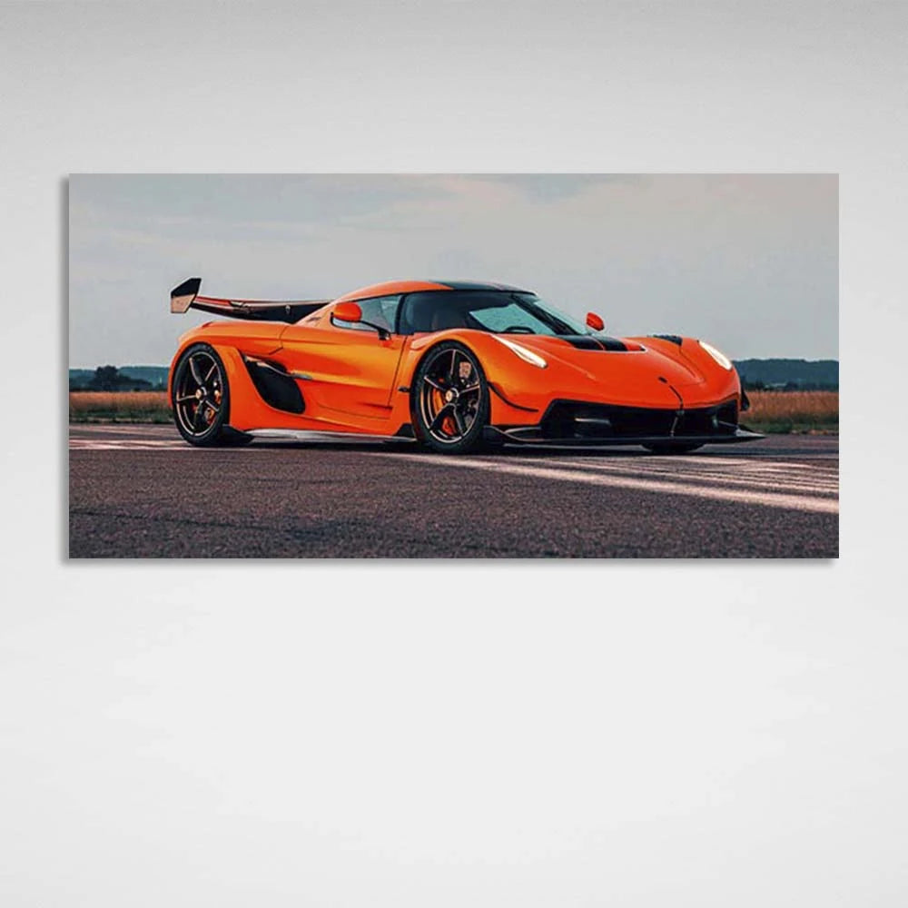 Leinwandbild, Wandbild, Auto, Koenigsegg Jesko, Orange