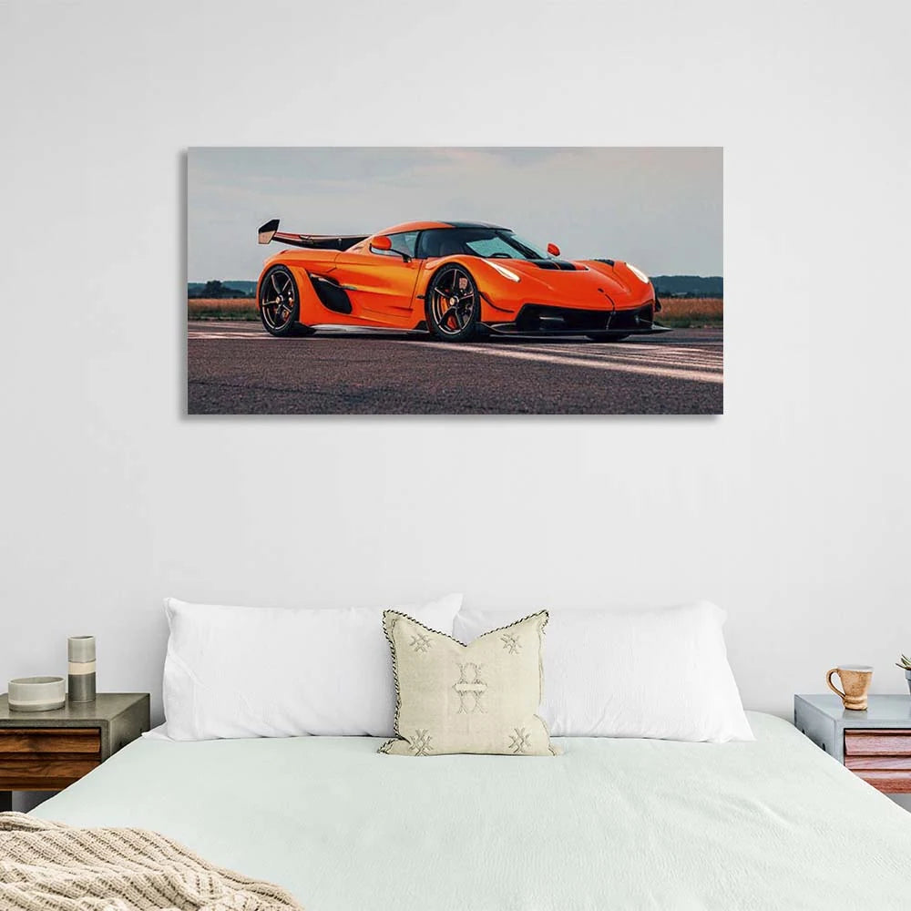 Leinwandbild, Wandbild, Auto, Koenigsegg Jesko, Orange