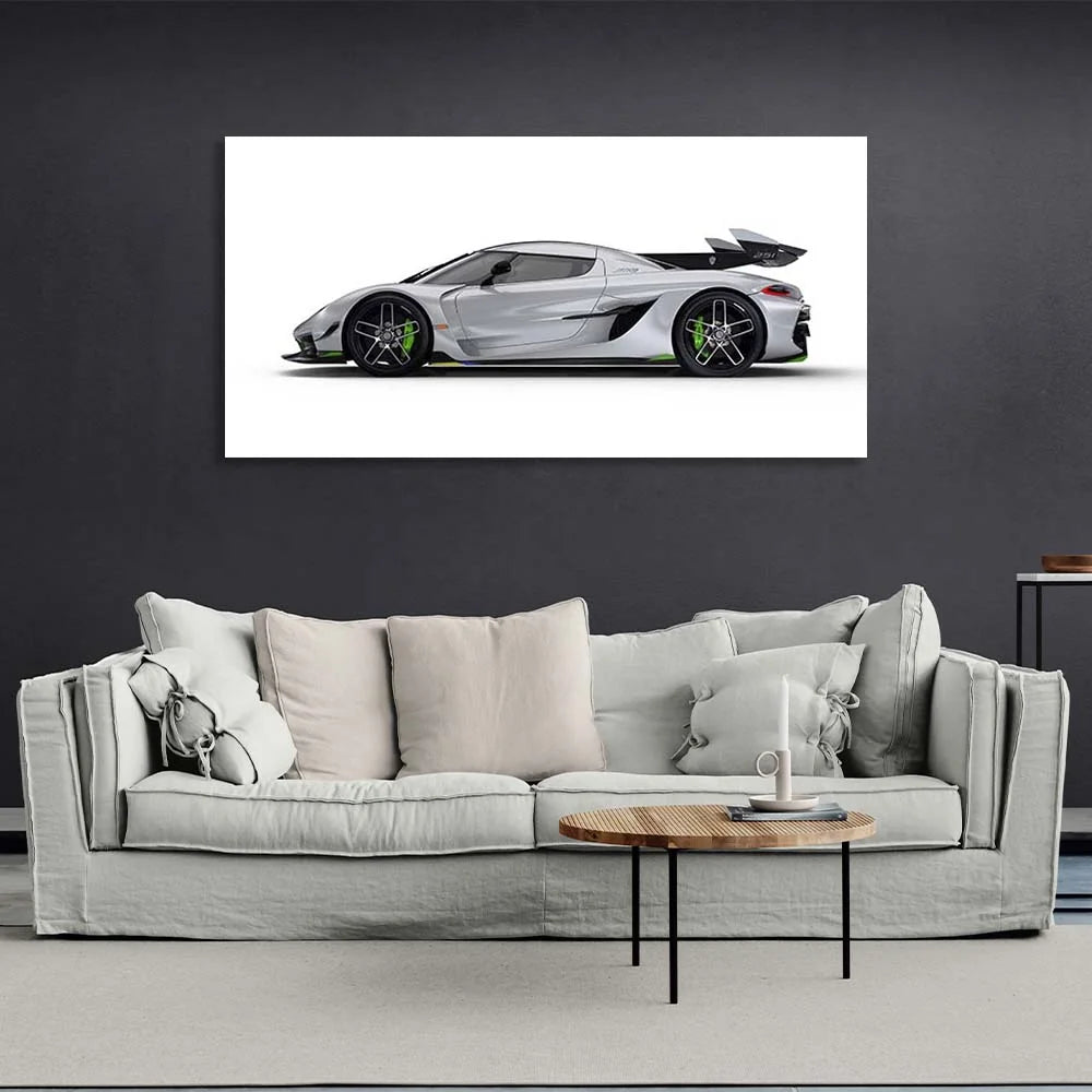 Leinwandbild, Wandbild, Auto, Koenigsegg Jesko, Weiß