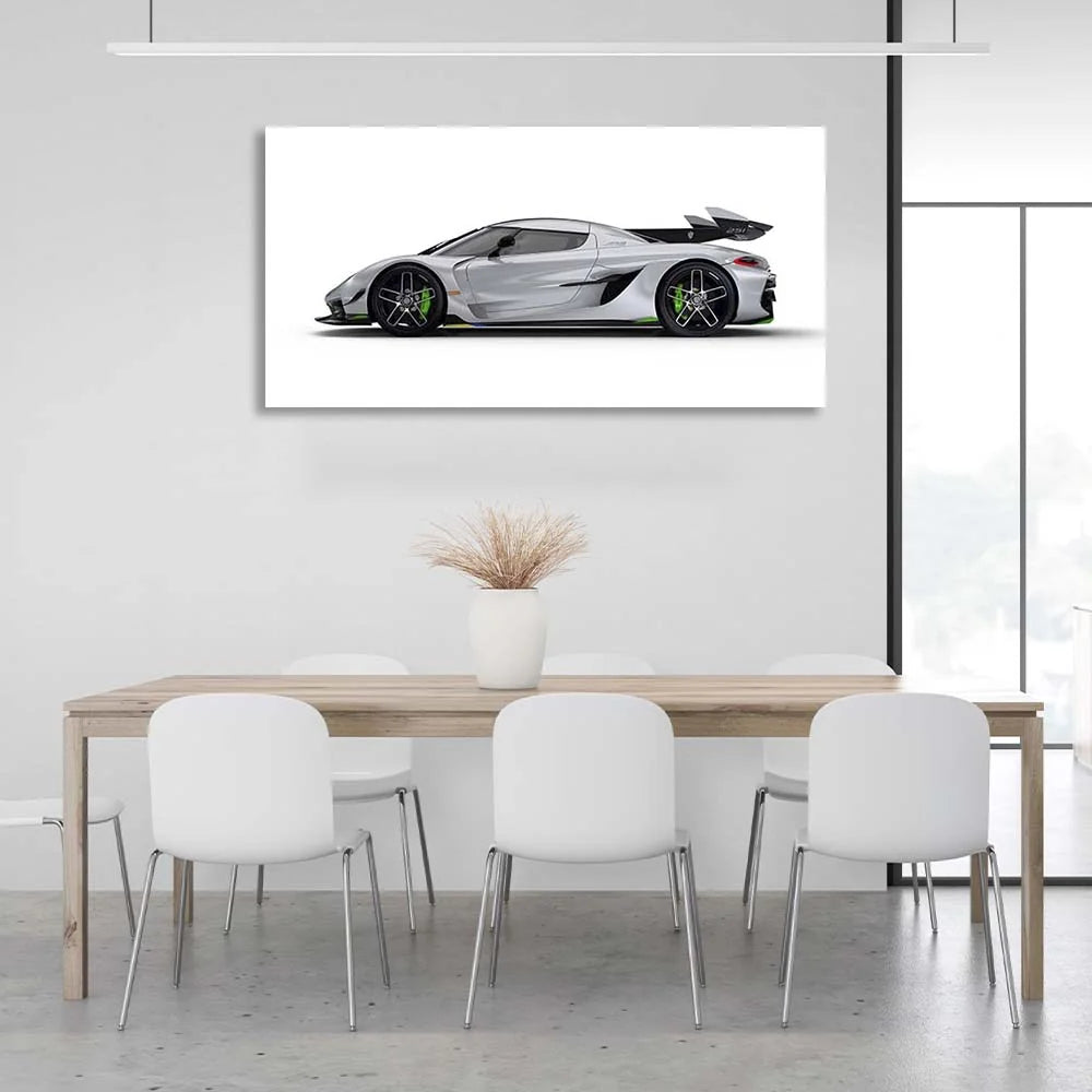 Leinwandbild, Wandbild, Auto, Koenigsegg Jesko, Weiß
