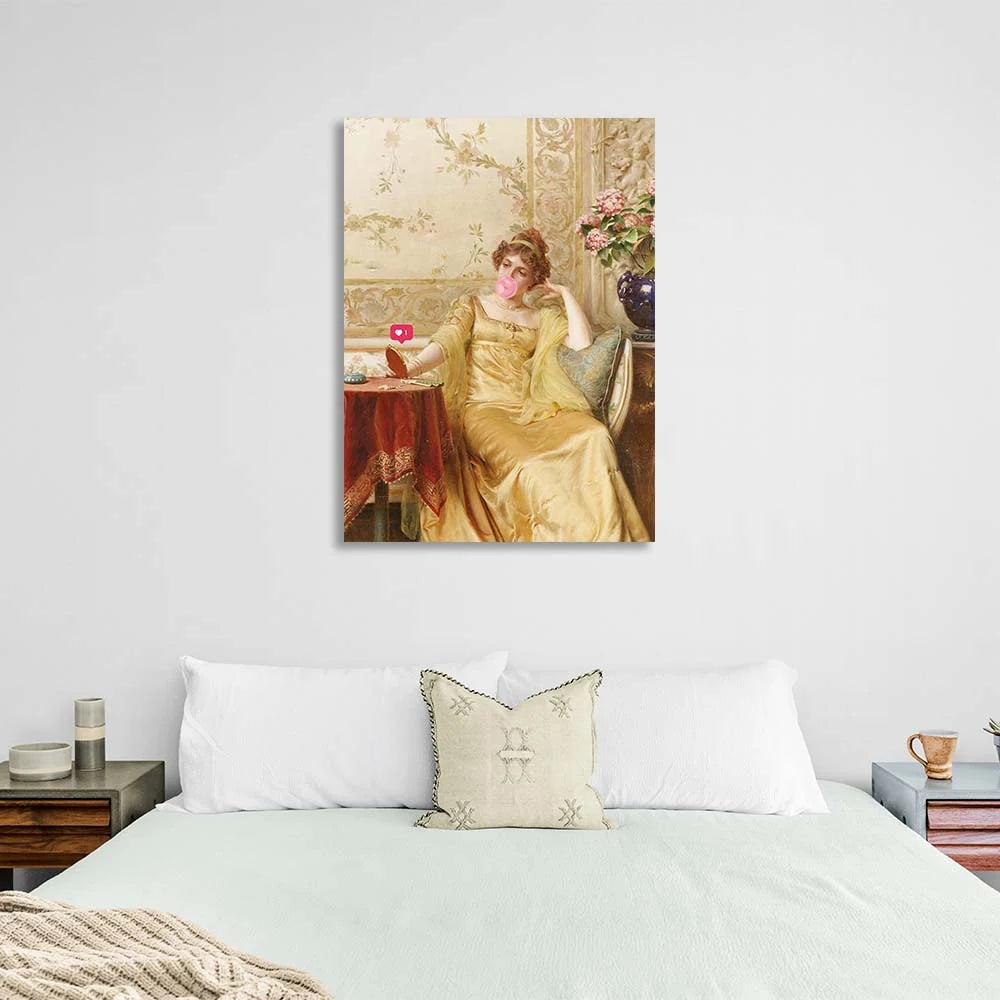 Canvas Wall Art Print Elegance with bubblegum and like