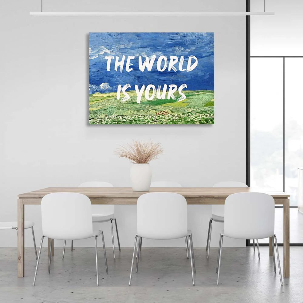 Kunstdruck auf Leinwand, Feld. Die Welt gehört dir