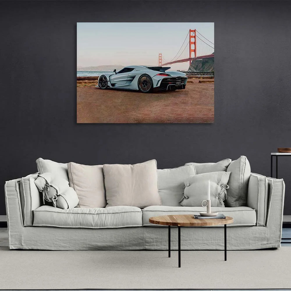 Leinwandbild, Wandbild, Auto, Koenigsegg Jesko, absolut weiß