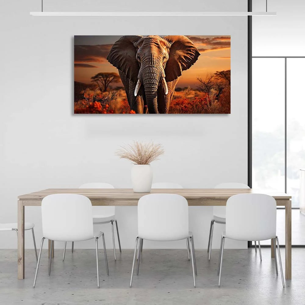 Leinwandbild Elefant in der Savanne
