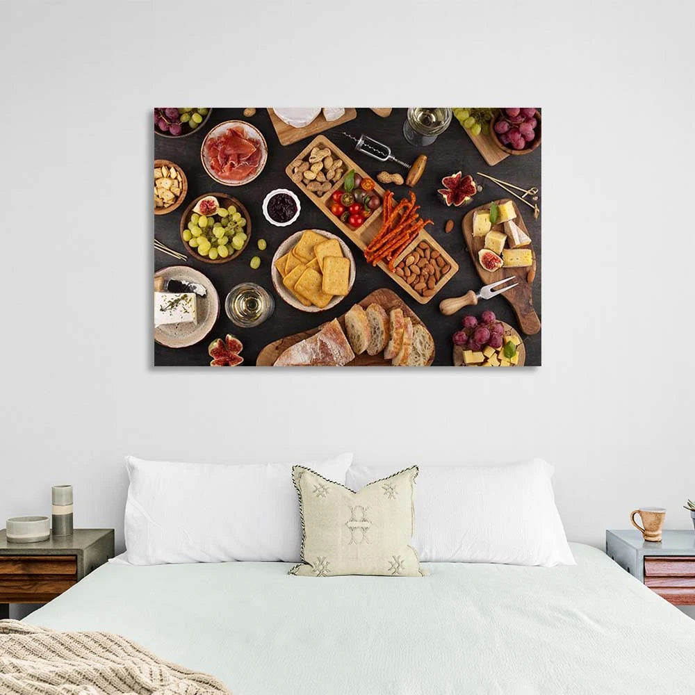 Kunstdruck auf Leinwand für Party-Snacks in der Küche.