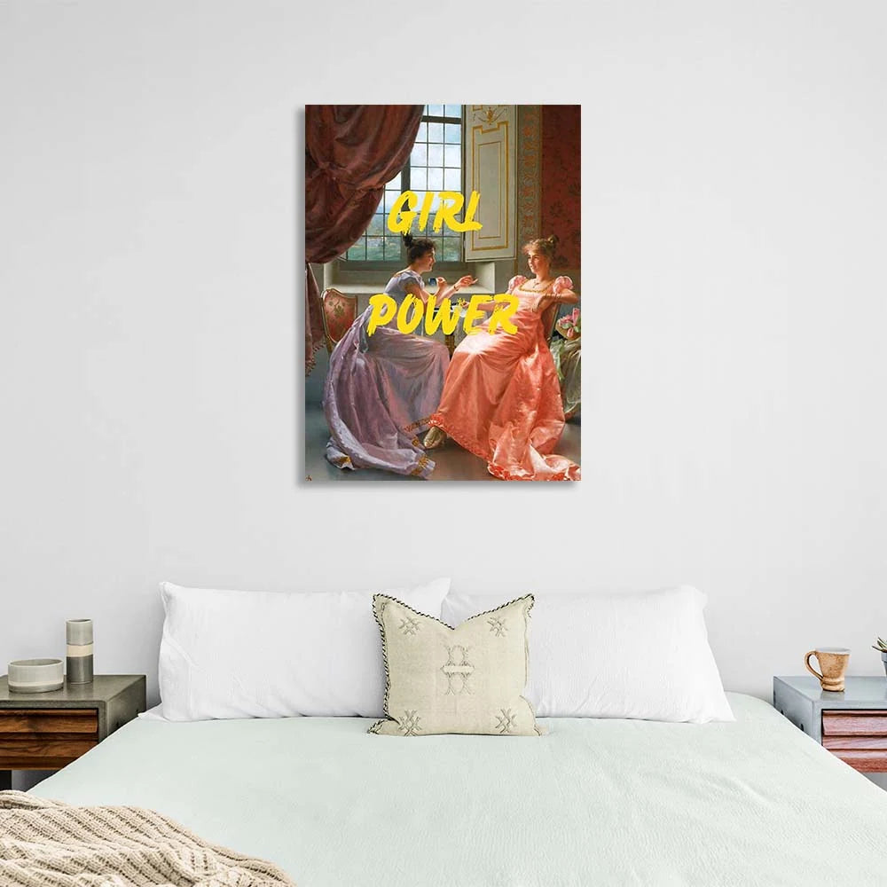 Kunstdruck auf Leinwand, lustiger Brief. Girl Power