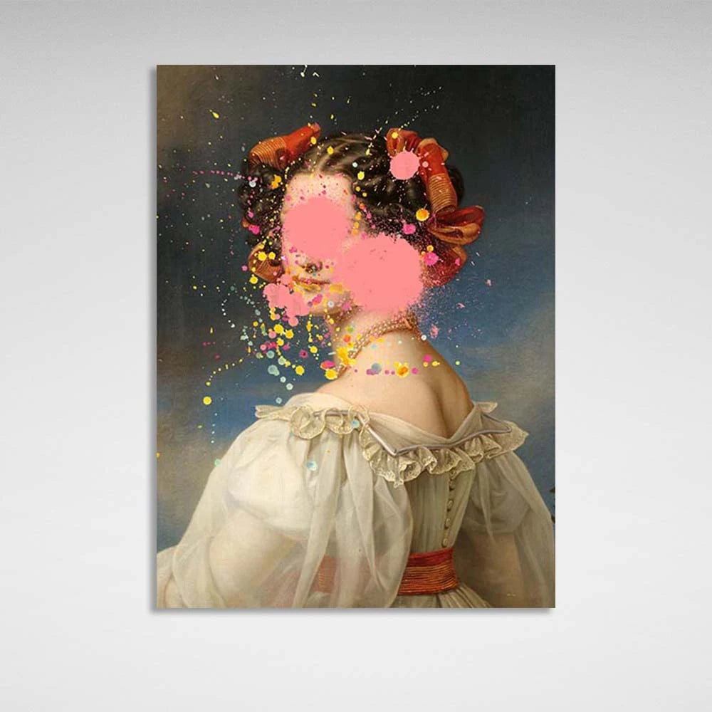 Leinwandbild, Wandbild „Maid of Honor“ mit rosa Farbe im Gesicht