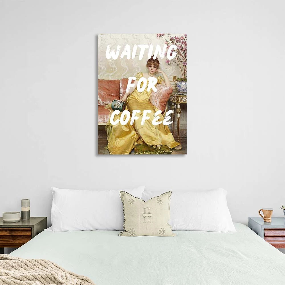 Kunstdruck auf Leinwand „Reverie. Warten auf Kaffee“