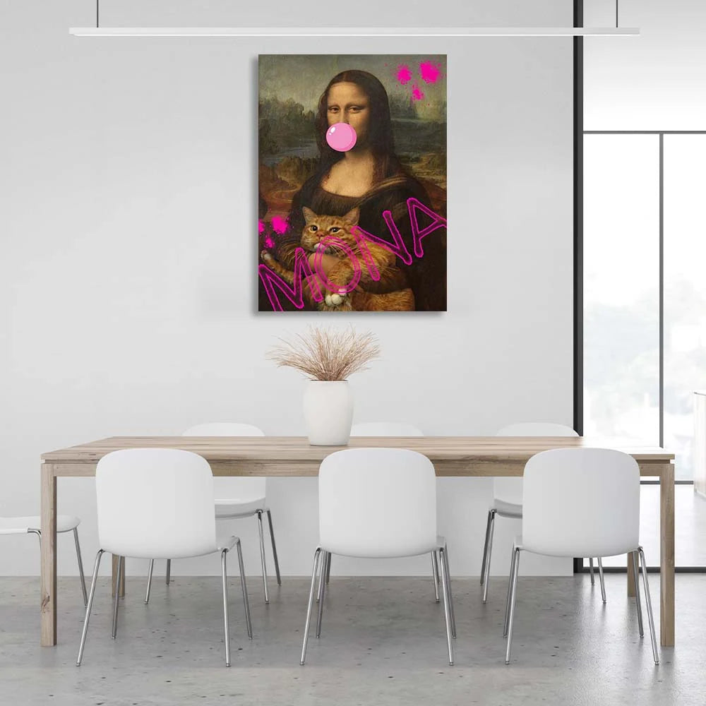 Leinwandbild Mona mit roter Katze