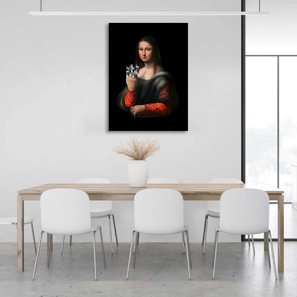 Kunstdruck auf Leinwand, Motiv: Mona Lisa zeigt
