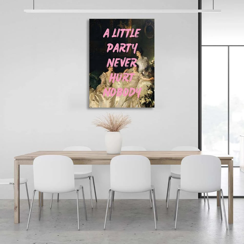 Kunstdruck auf Leinwand, Motiv: Die Wyndham Sisters. Eine kleine Party hat niemandem geschadet.
