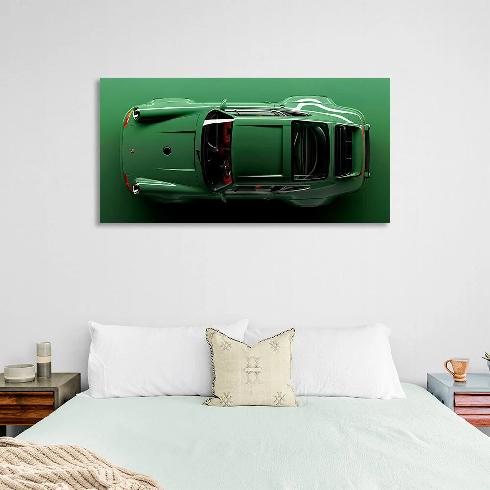 Leinwandbild, Motiv: Porsche 911, Grün