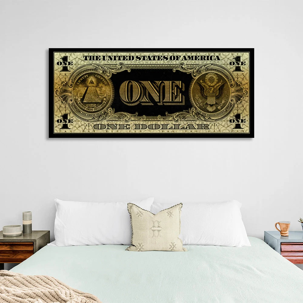 Designer One Dollar Inspirational Canvas Wall Art Print