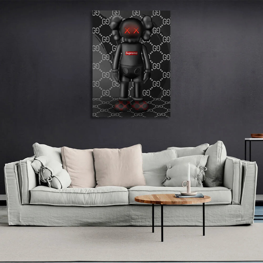 Puppe KAWS Suprim Gucci CANVAS Wand kunstdruck