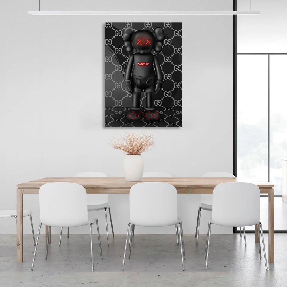 Puppe KAWS Suprim Gucci CANVAS Wand kunstdruck