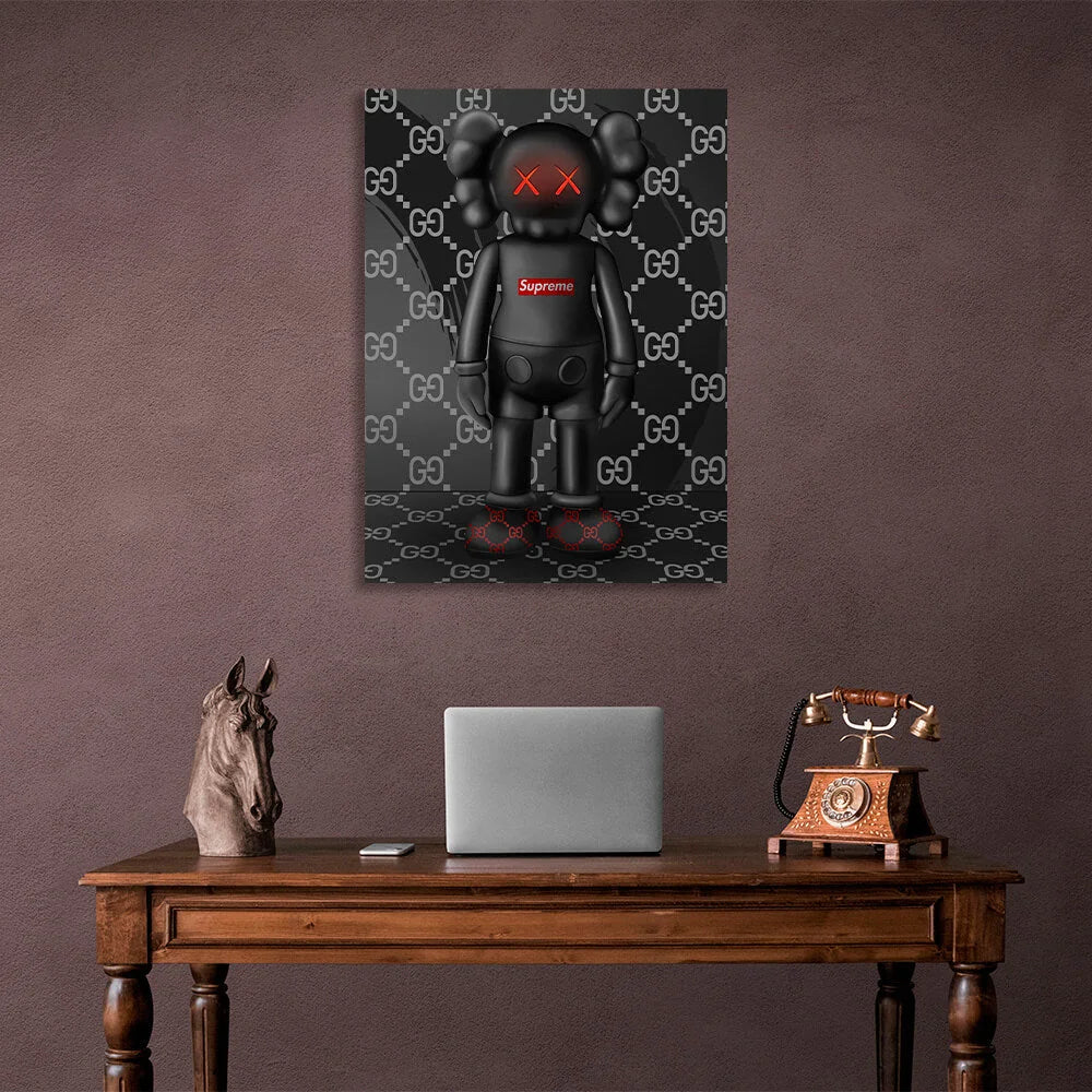 Puppe KAWS Suprim Gucci CANVAS Wand kunstdruck