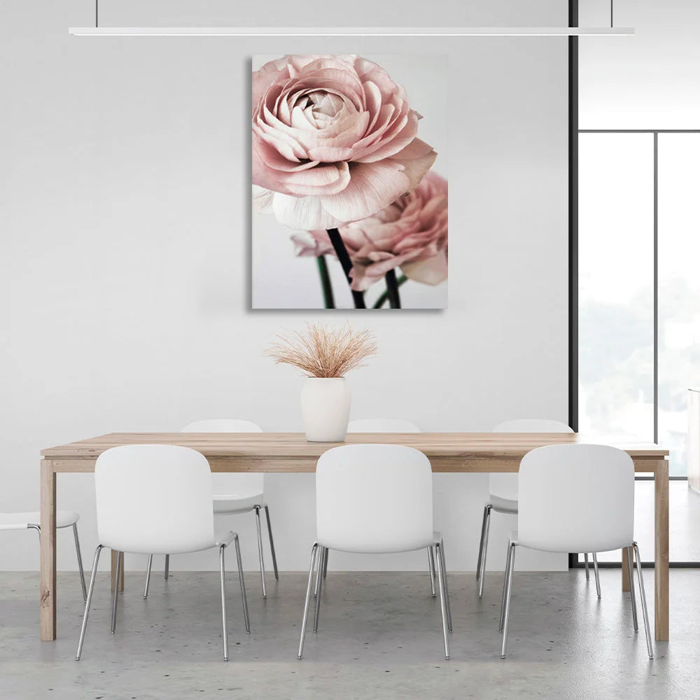 Zarte Rosen auf hellem Hintergrund Leinwandbild