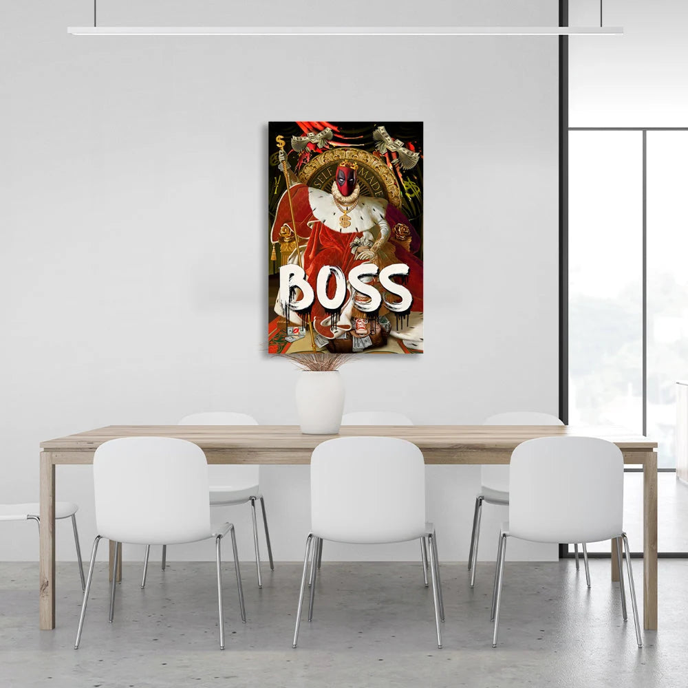 Motivierender Leinwand-Kunstdruck „Deadpool Boss“