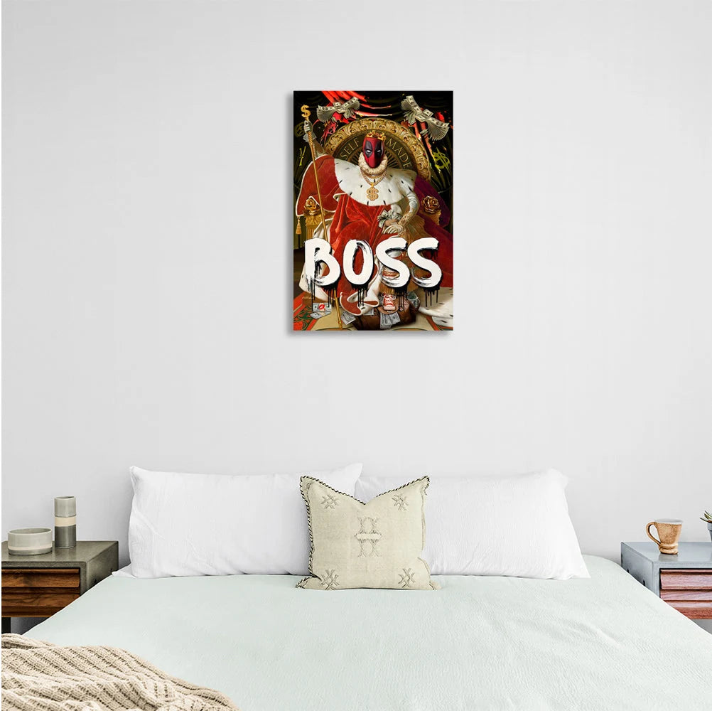 Motivierender Leinwand-Kunstdruck „Deadpool Boss“