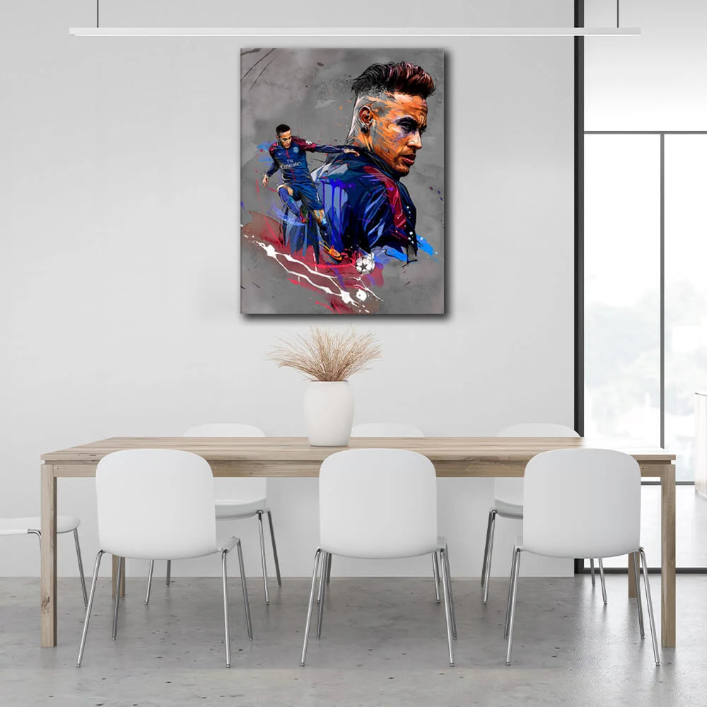 Kunstdruck auf Leinwand mit Fußballspieler Neymar
