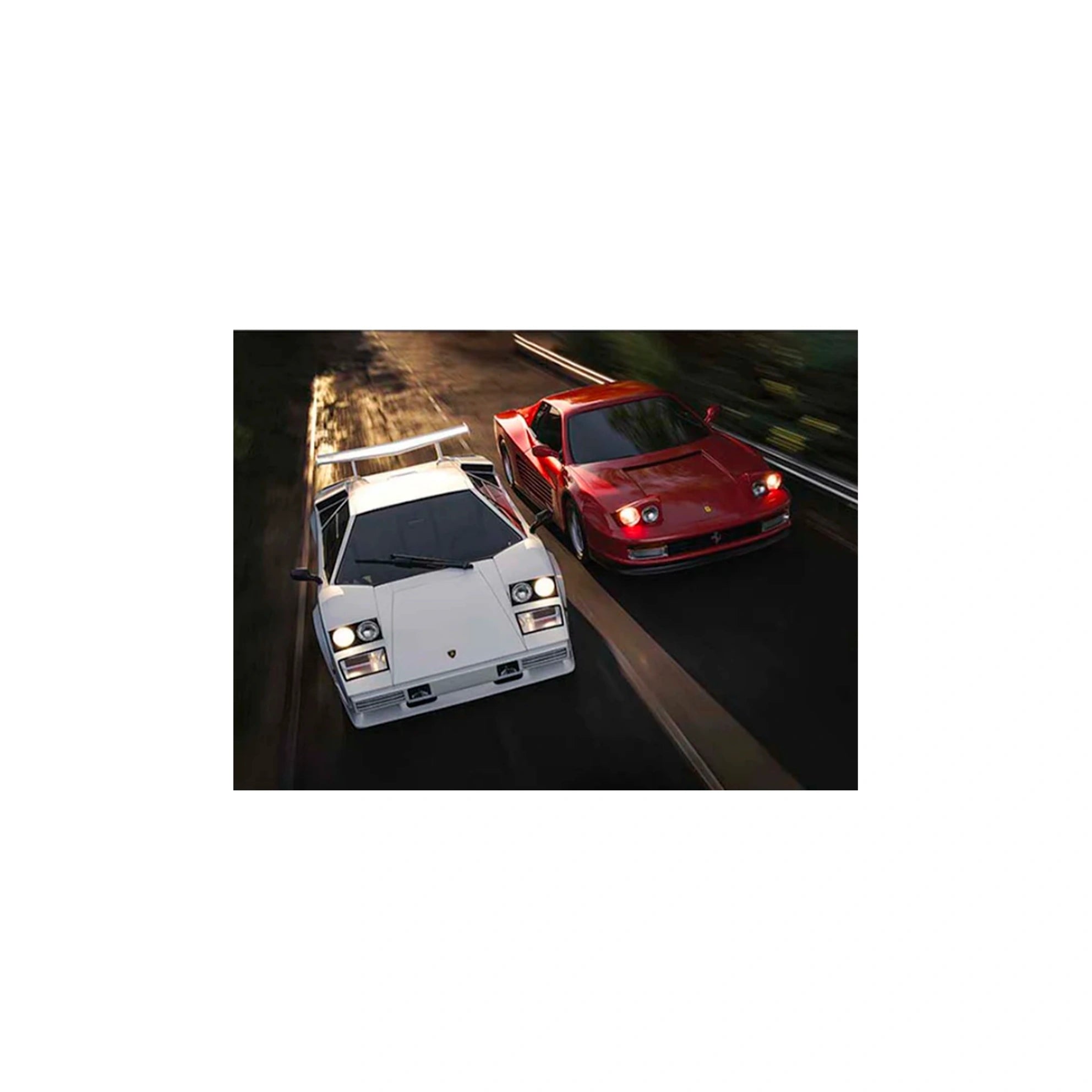 Leinwandbild „Ferrari Testarossa vs. Lamborghini Countach“