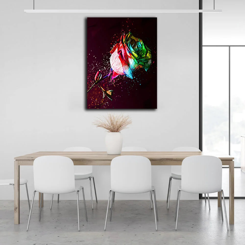 Für Zuhause Farbiger Rosen-Leinwand-Kunstdruck