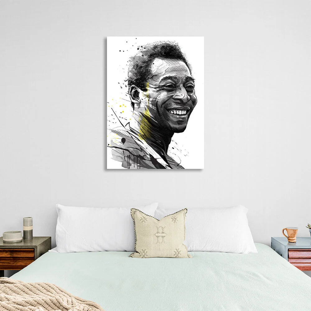 Kunstdruck auf Leinwand mit Fußballspieler Pele