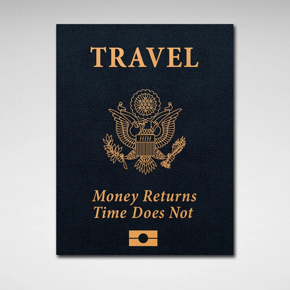 For motivation Passport Motivational Canvas Wall Art Print
