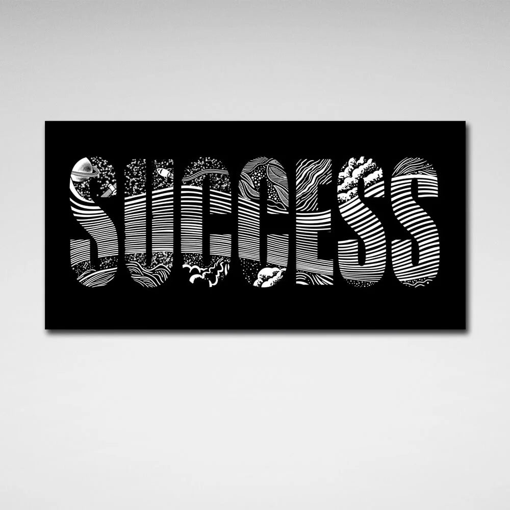 For Motivation Success Motivational Canvas Wall Art Print