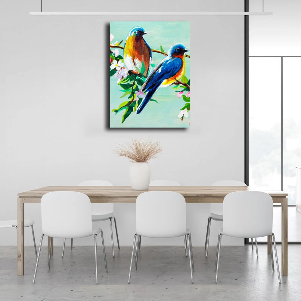 Für das Haus Bluebirds Leinwand Wand Kunstdruck