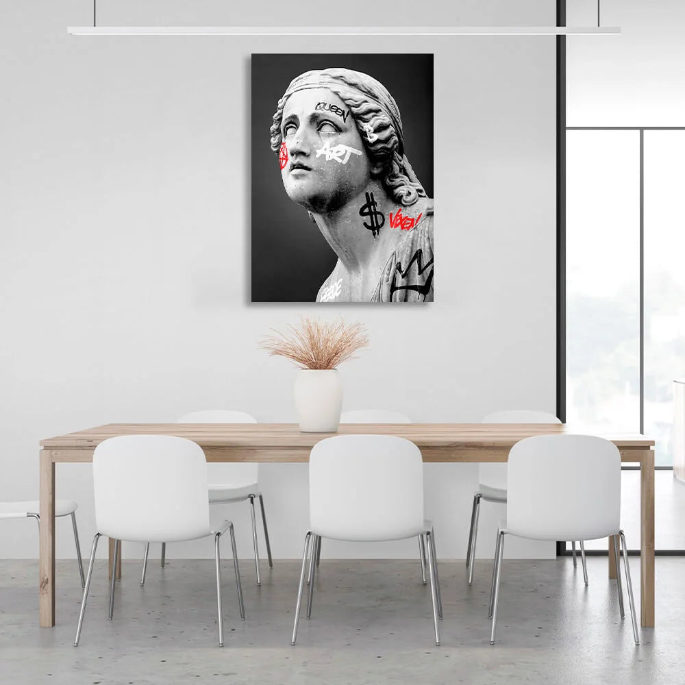 Skulptur Statue einer Frau Leinwand Wand Kunstdruck