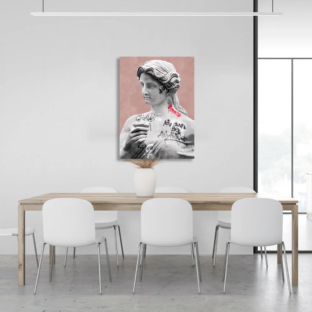 Interior Greek statue Canvas Wall Art Print