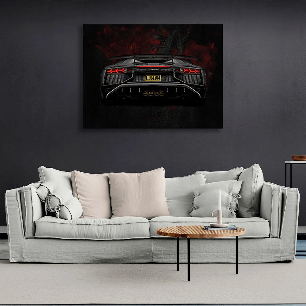 Leinwandbild, Rückansicht des Lamborghini Aventador