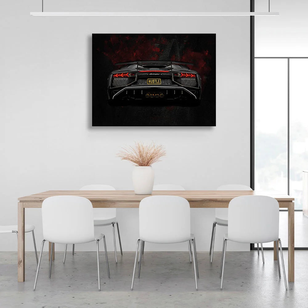 Leinwandbild, Rückansicht des Lamborghini Aventador