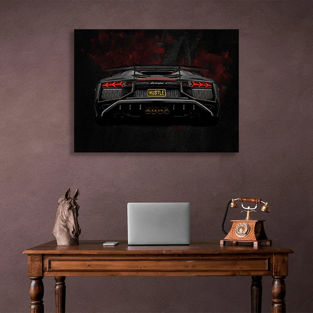 Leinwandbild, Rückansicht des Lamborghini Aventador