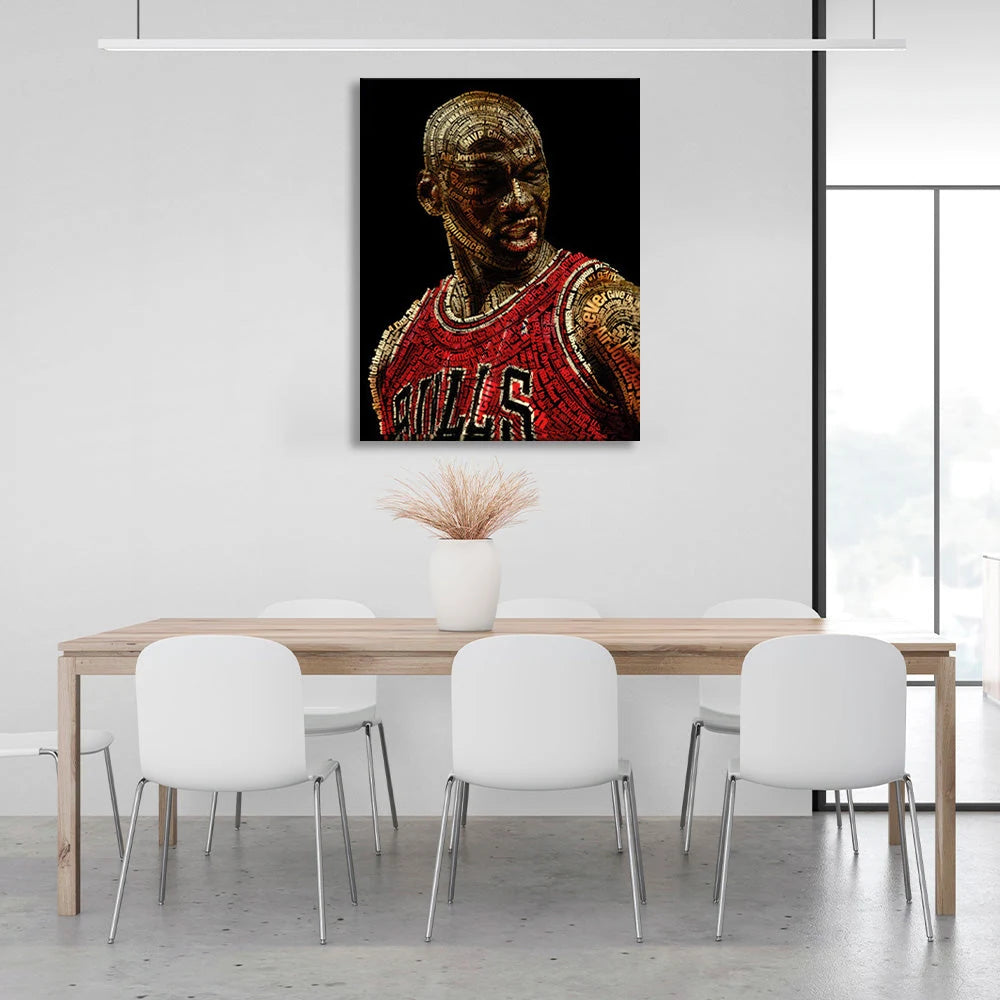 Kunstdruck auf Leinwand mit Michael Jordan