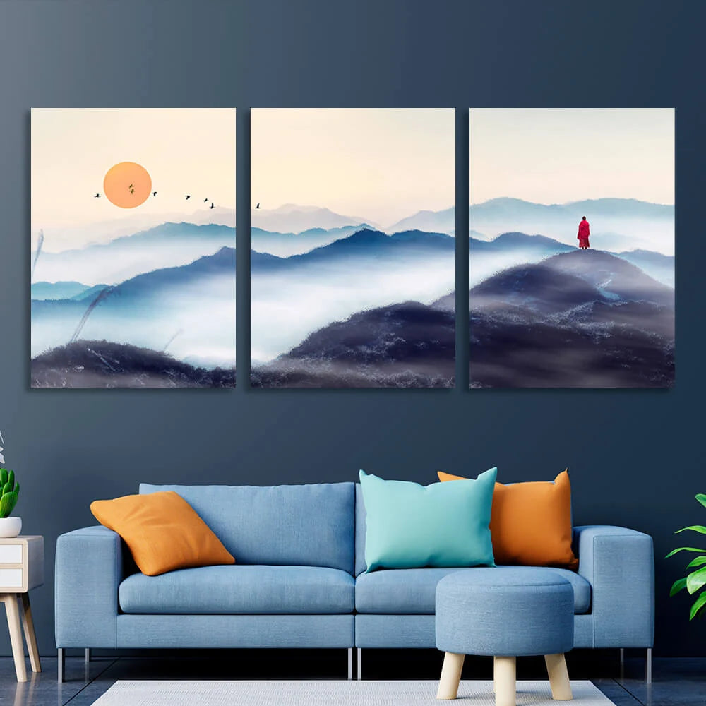 Modular mountains Multi Panel Canvas Wall Art Print
