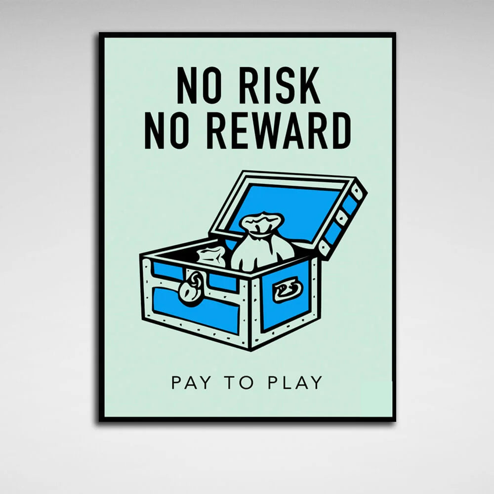 Monopoly No risk no reward Canvas Wall Art Print