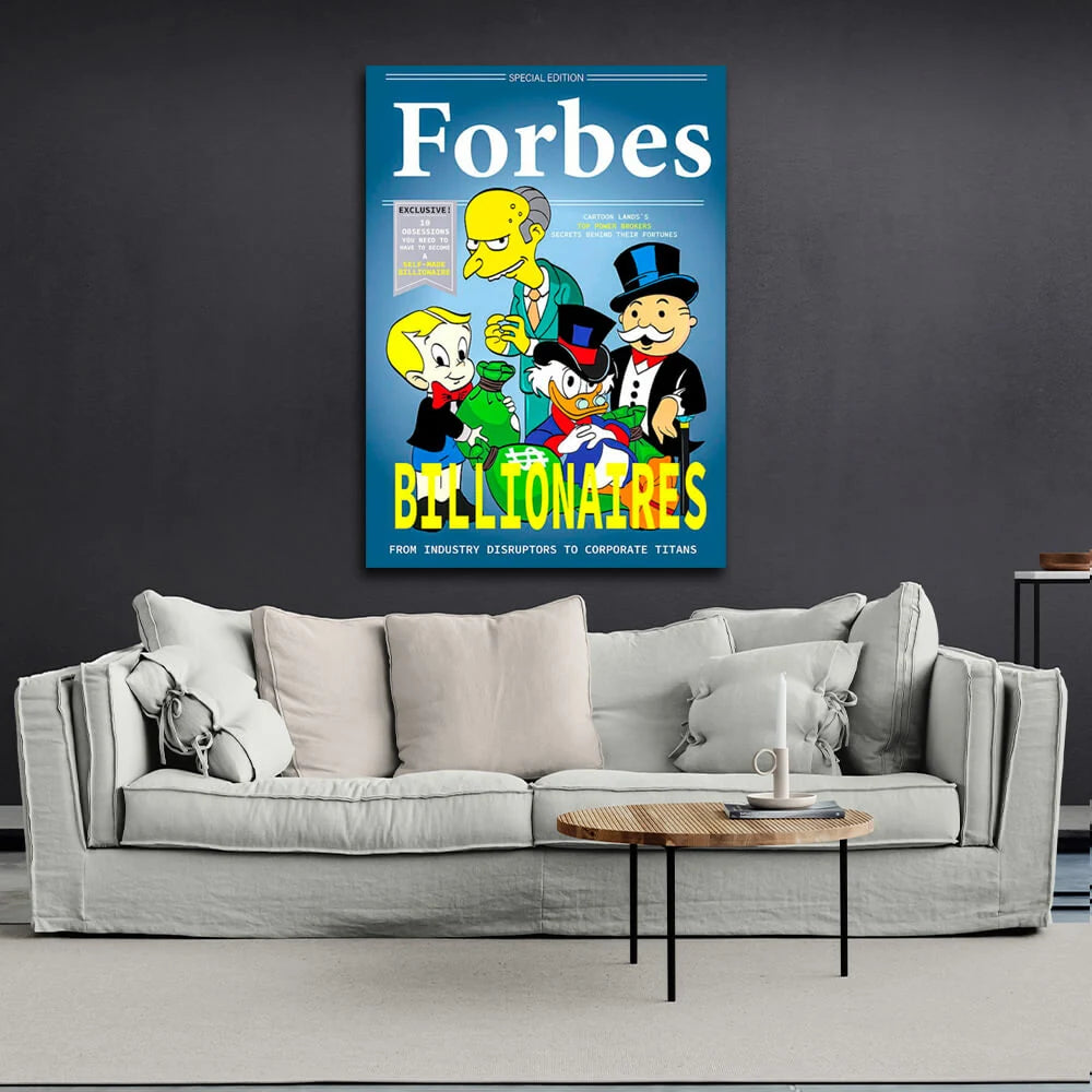 Monopoly Scrooge Billionaires Inspirational Canvas Wall Art Print