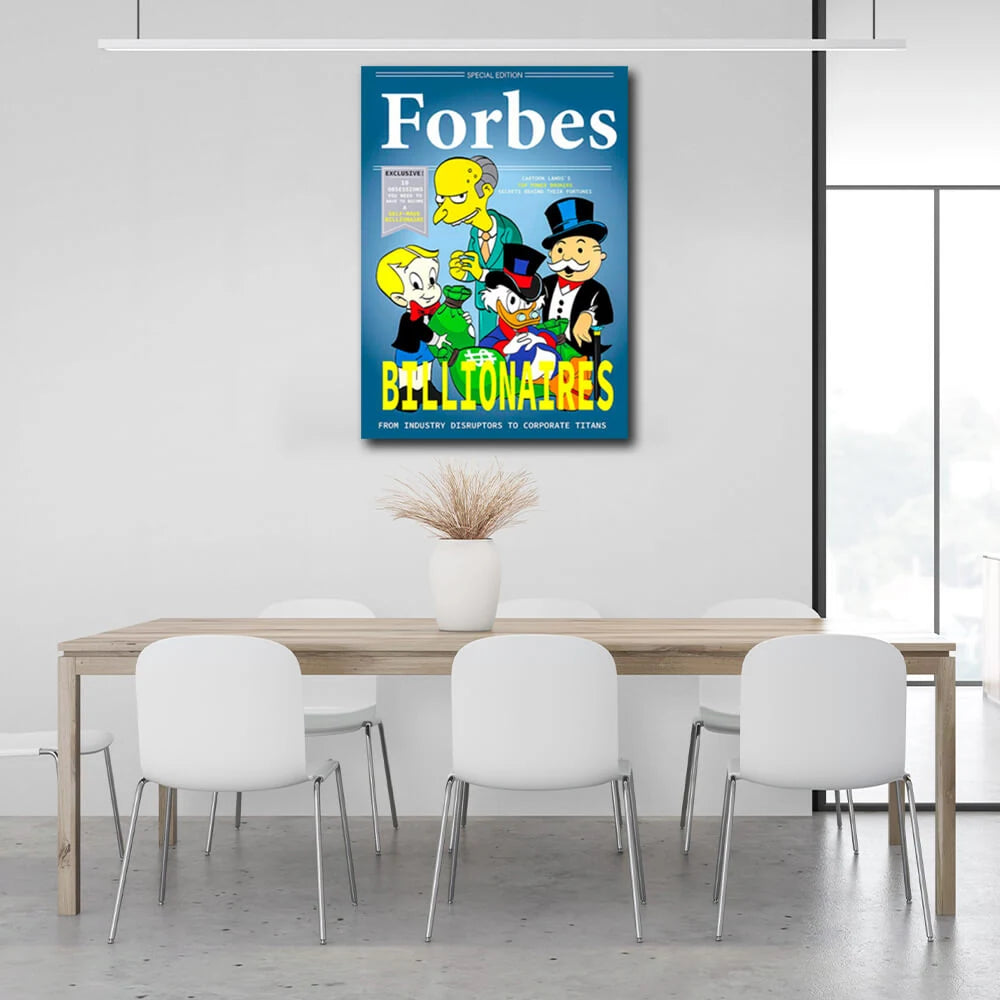 Monopoly Scrooge Billionaires Inspirational Canvas Wall Art Print