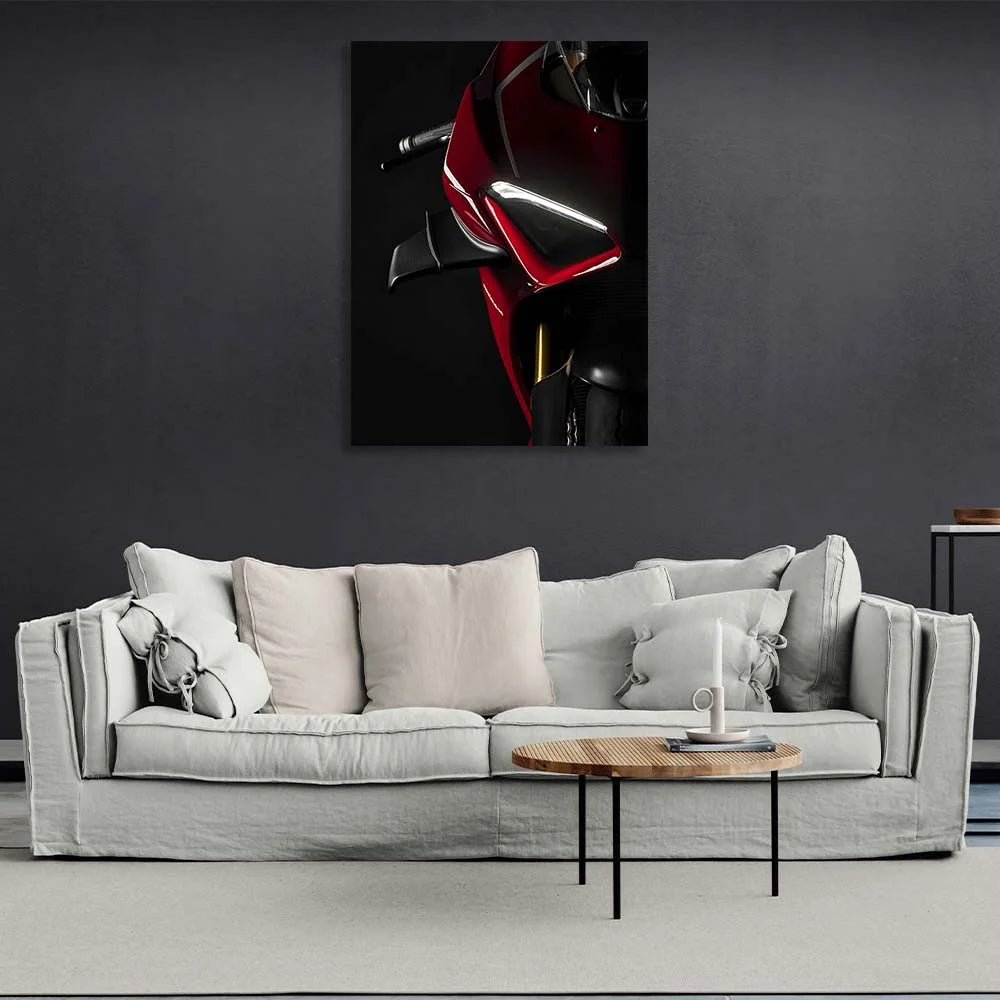 Leinwandbild, Motiv: Motorrad Ducati Panigale V4, rot