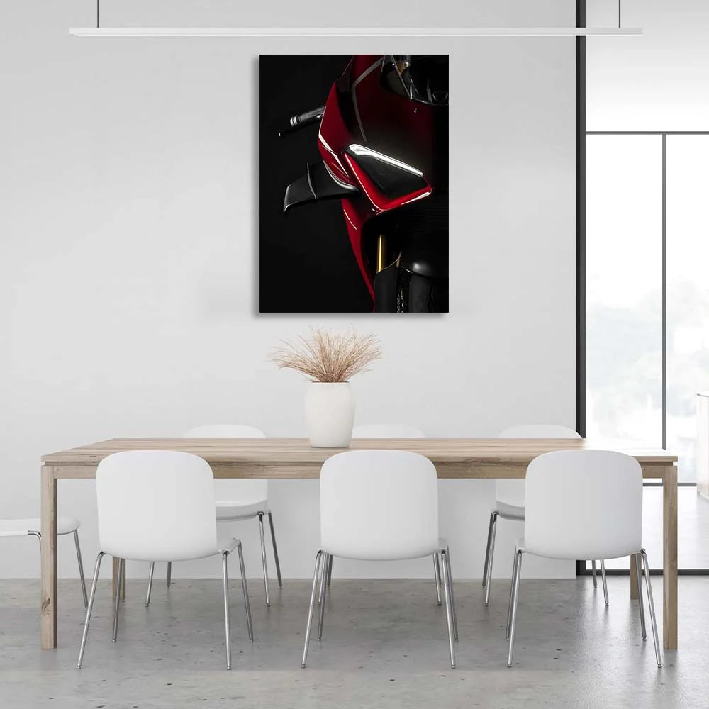 Leinwandbild, Motiv: Motorrad Ducati Panigale V4, rot