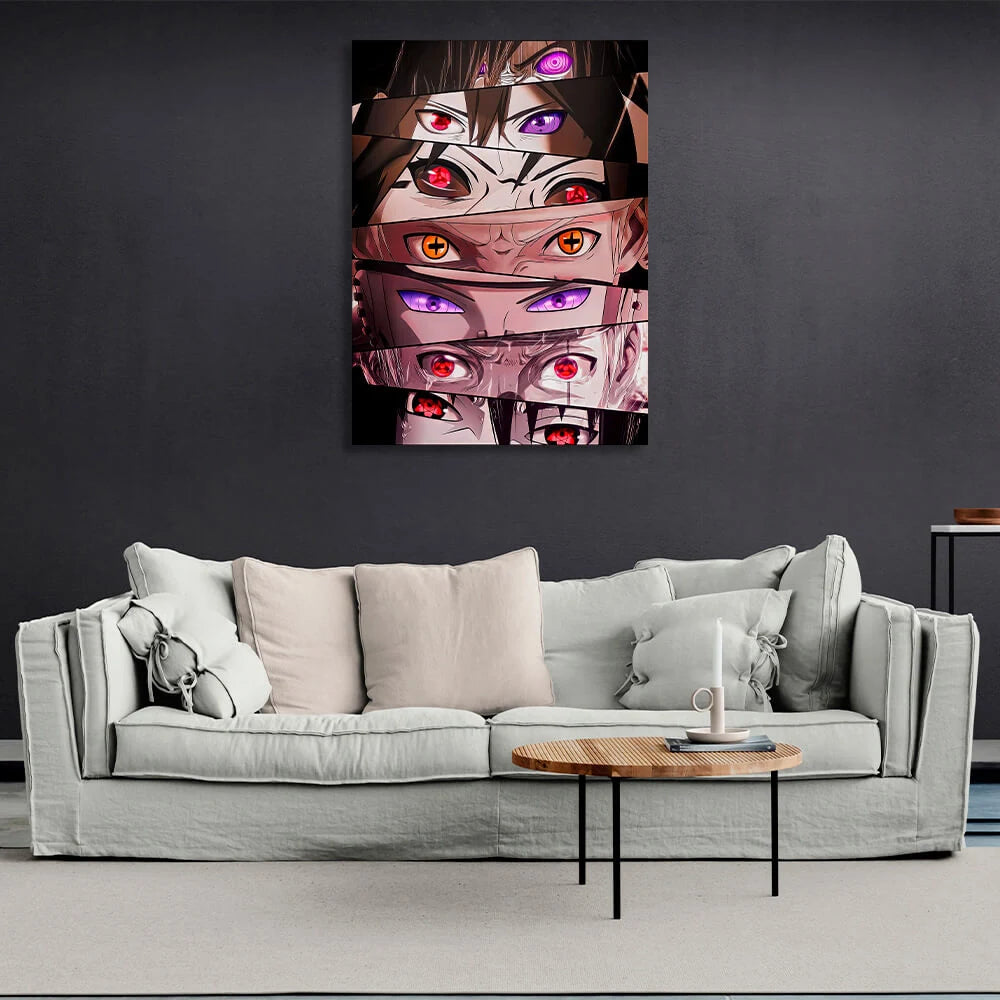 Naruto anime characters' eyes Canvas Wall Art Print