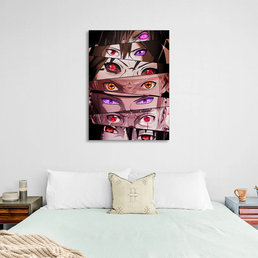 Naruto anime characters' eyes Canvas Wall Art Print