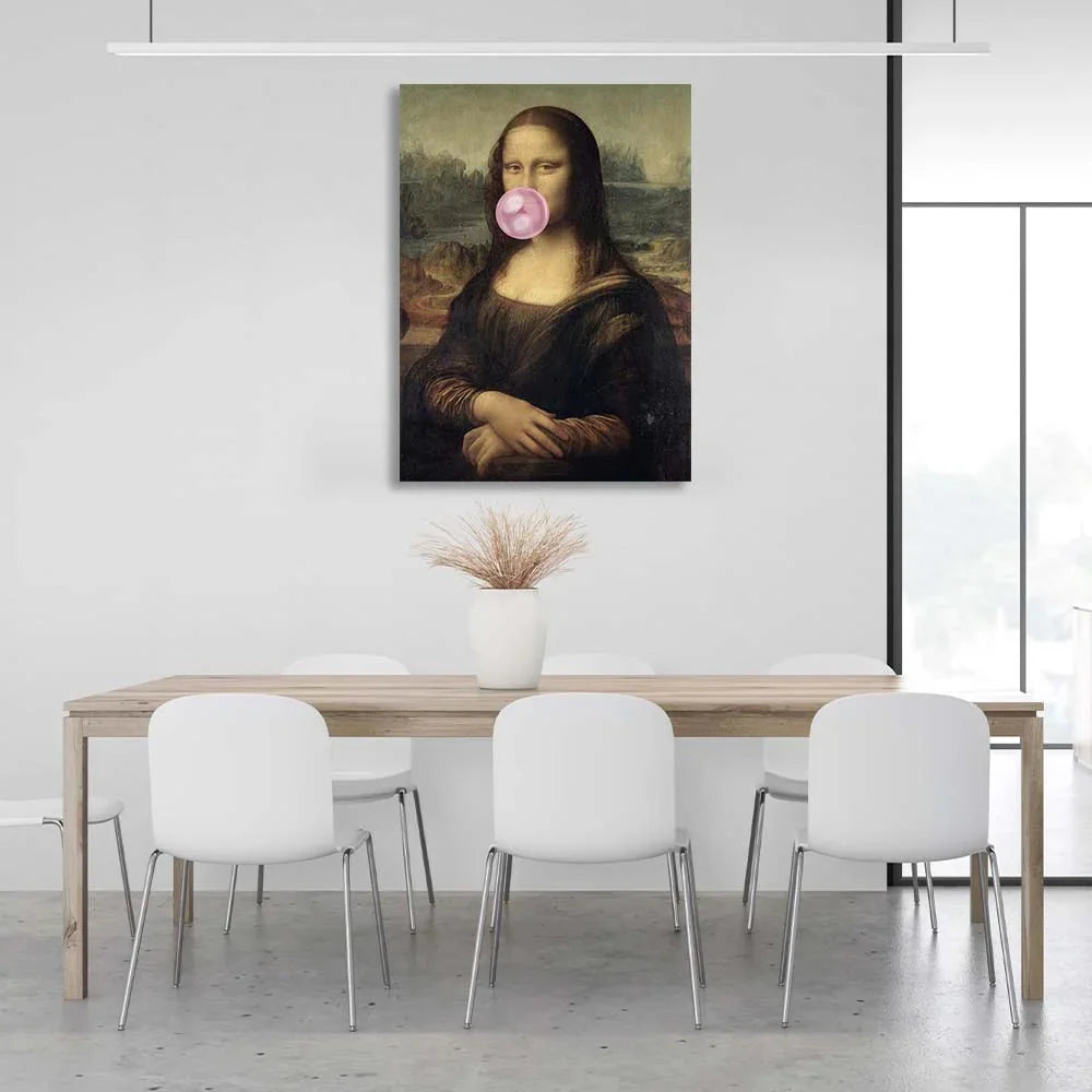 Leinwandbild „Dzhokonda“ mit rosa Kaugummi