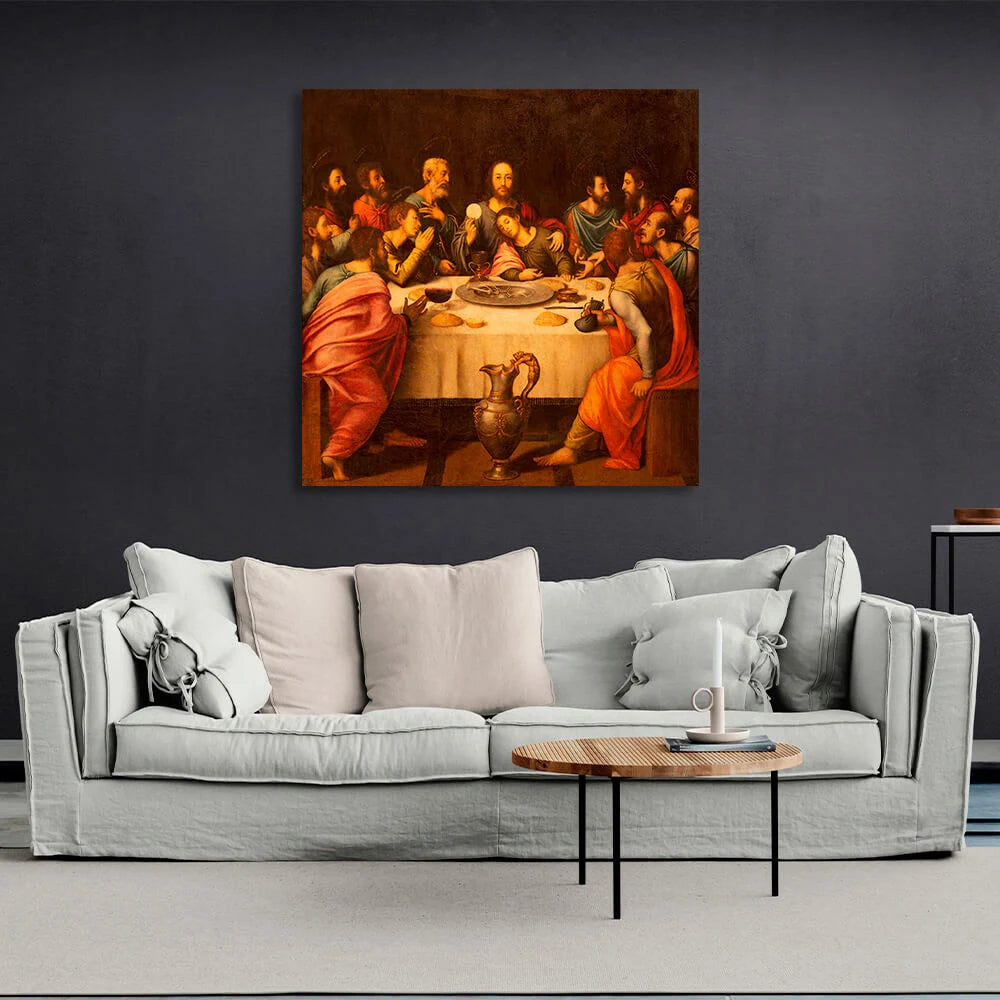 Gemälde des letzten Abendmahls, Reproduktion auf Leinwand, Kunstdruck