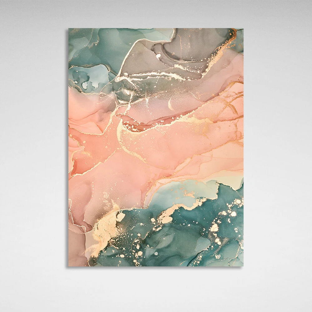 Powder gray Abstraction Canvas Wall Art Print